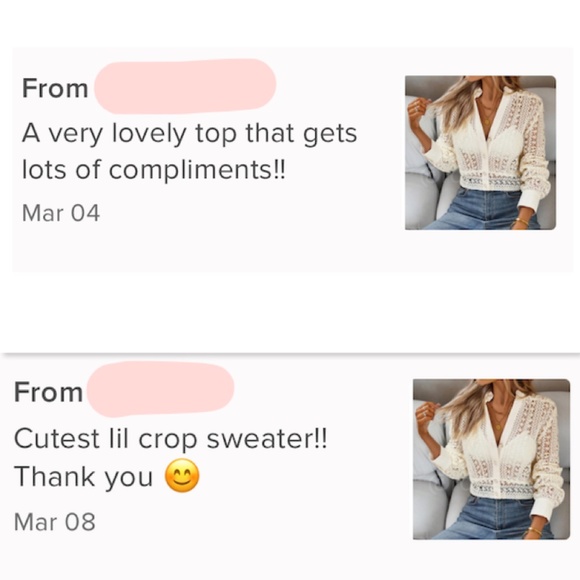 Hollow Out Knit Crochet Guipure Crop Shirt Long Sleeve Button Up Front - Picture 8 of 12